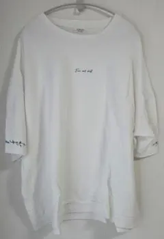 【JUNRED】メンズ 半袖Tシャツ ホワイト Mサイズ ビッグシルエット