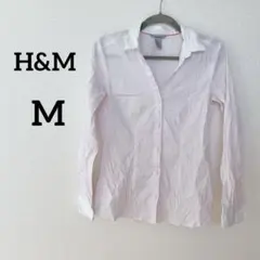 H&M 【M】ホワイト 長袖シャツ US 8