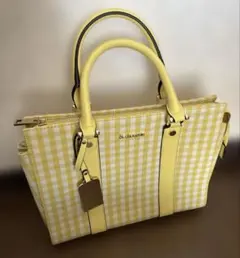& chouette爽やかイエローチェック柄バッグ♪新品