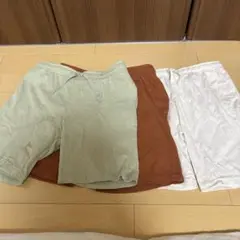 H&M 半ズボン 3枚セット (グリーン・ブラウン・ホワイト)