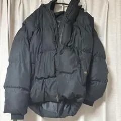 黒 ダウンジャケット フード付き