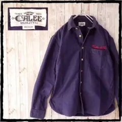 美品 キャリー CALEE ネイビー 長袖 ワークシャツ M 日本製