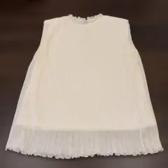 試着のみ　ノースリーブ　ブラウス　プリーツ　Mサイズ