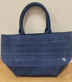 ロンハーマン　ネイビー　穴あき模様 トートバッグ　スエード
