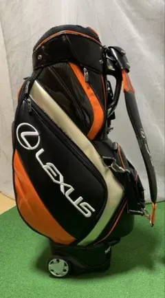 レクサスゴルフバック　オレンジ　黒 メルカリ
