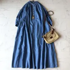 ネストローブUpcycleLinoリネンコットンバックギャザーワンピース