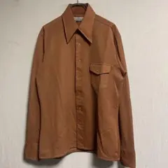 70's MASTERBUILT パーマプレス ニット シャツ ヒッピー