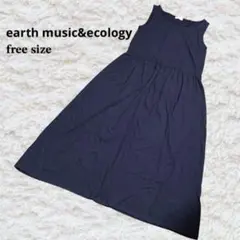 earth music&ecology ノースリーブロングワンピース ネイビー