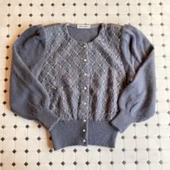 used レトロ 水色 ニットカーディガン 古着 ヴィンテージ vintage