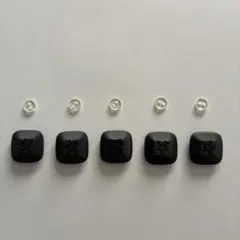 黒色装飾ボタン5個 (裏ボタン5個付き)