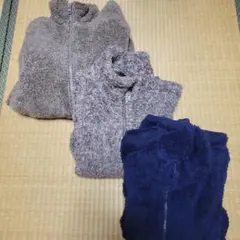 UNIQLO モコモコフリース150サイズ&メンズXLサイズ　３点セット