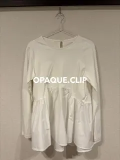 OPAQUE.CLIP ホワイト ペプラムシャツ 長袖
