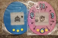 たまごっち ガチャガチャ クリアラバーコースター まめっち おやじっち 2点