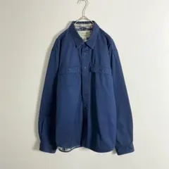 L.L.Bean　エルエルビーン　シャツジャケット　ワークシャツ　裏地チェック柄