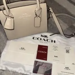 COACH ベージュ ショルダーバッグ コーチ ラージ アンドレアキャリーオール