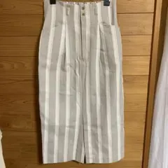 apart by lowrys ストライプタイトスカート L ナチュラル　裏地付