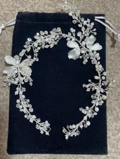 ウェディングヘッドドレス 花と蝶モチーフ