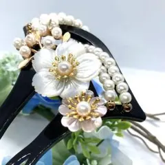 c01番　簪和装小物　 結婚式 パール 簪 留袖 着物 天然蝶貝髪飾り　かんざし