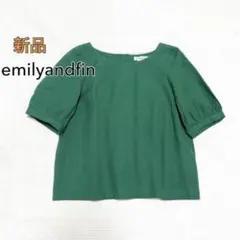 新品　エミリーアンドフィン　コットンリネンブラウス　バックボタン　英国ブランド
