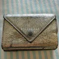 BALENCIAGA 三つ折り財布バレンシアガシルバー 銀 箱付きペーパーミニのサムネイル