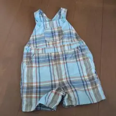 GYMBOREE　ジンボリー　水色のチェック柄　オーバーオール　サイズ90