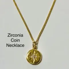 ジルコニア　コインネックレス　シンプル　ハンドメイド　男女兼用　高品質