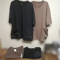 ＧＵ　ドライTシャツ　4枚セット　未使用あり　黒　茶色のサムネイル