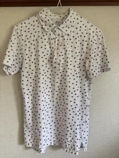 ユニクロ　ホワイト ドット柄 ポロシャツ　XSサイズ