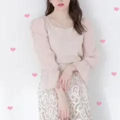 プロポーションボディドレッシング シアースリーブニット ベージュ Sサイズ