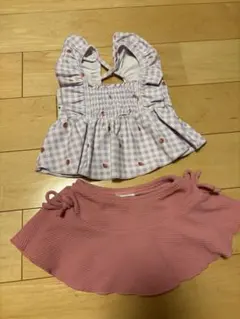 アプレレクール　水着　80 いちご＆ギンガム