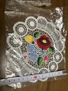 東欧刺繍ハンガリーテーブルセンター花柄カロチャ刺繍飾りコースター