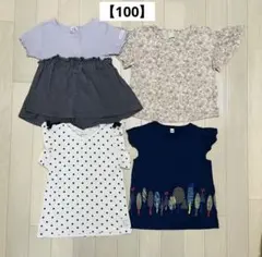 【100】こども服/Tシャツ/4点セット/保育園/まとめ/女の子