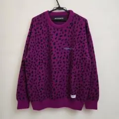 新品25SSワコマリアレオパードモヘアセーターマゼンタ/L