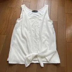 タンクトップ ブラウス 花柄 レース 白 ホワイト 夏 シャツ