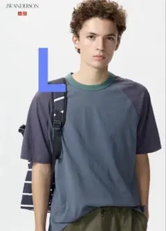未使用】 ユニクロ JWアンダーソン ラグランTシャツ Lサイズ ブルー系