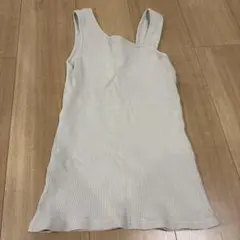 アシンメトリー リブ タンクトップ ライトグレー