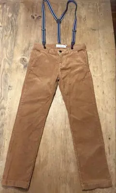 ★美品★H&M キッズパンツ　コーデュロイ　サスペンダー脱着可　140㎝