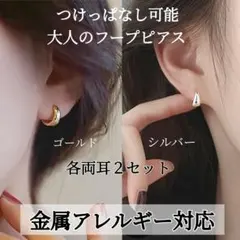 金属アレルギー対応 フープピアス　アクセサリー 新品未使用　送料無料