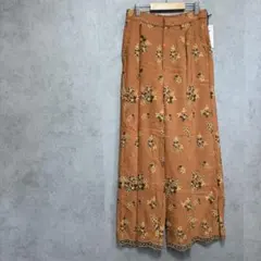 新品未使用　グレースコンチネンタル キャメル　刺繍ワイドパンツ サイズ36