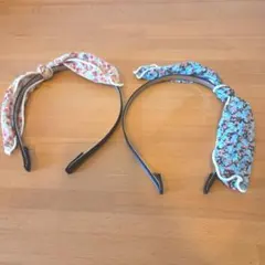 花柄 カチューシャ 2点セット ヘアアクセサリー