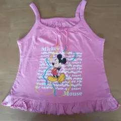 ミッキーマウス フリル付きタンクトップ ピンク サイズ130
