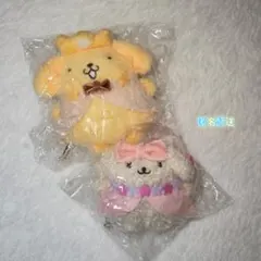ポムポムプリン　ぬいぐるみキーホルダー　プリン　マカロン　2個セット　シープラ