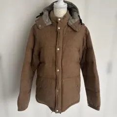 UNITED ARROWS メンズ ダウンジャケット ブラウン フード付き