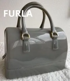 FURLAフルラ キャンディバッグ ボストンバッグ クリアバッグ グレー
