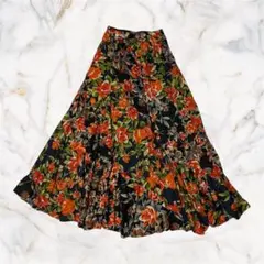 美品 KENZO 花柄 ベロア ロングフレアスカート S - メルカリ