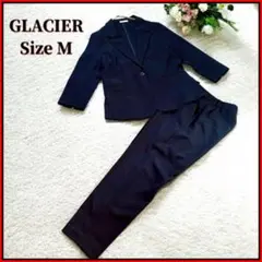 GLACIER ウォッシャブル パンツスーツ フォーマル 卒入学 ブラック黒 M