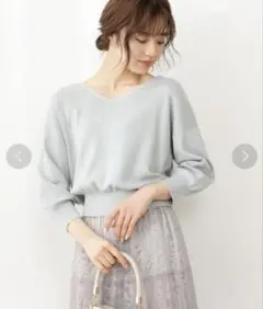 PROPORTION BODY DRESSING Vネック7分袖ドルマンニット