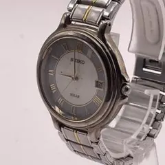 【ジャンク】SEIKO セイコー 腕時計 ソーラー デイト ローマン 2トーン