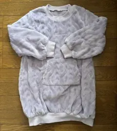 薄紫色 フリース ワンピース 長袖