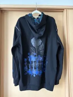 NieR CLOTHING オフショルパーカー 青薔薇 ユニセックス